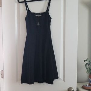 Black, open back sundress